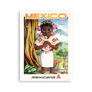 Mexico Travel Poster Mexican Art Print (XR3992)a