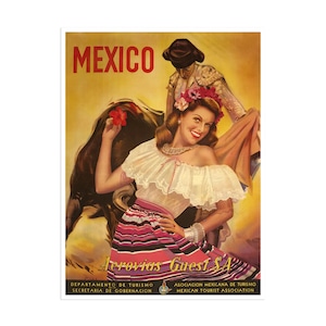 Mexico Travel Poster Mexican Art Print Retro (XR2523)