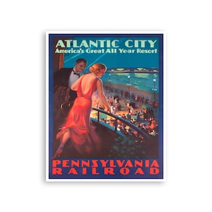 Cartaz de viagem Atlantic City Art Home Decor Print (TR92)