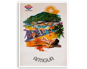 Antigua Art Caribbean Travel Poster Wall Decor Living Room Print (XR4154)