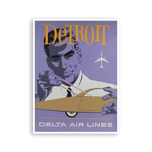 Detroit Vintage Art Michigan Travel Poster Engineer Print (XR4158)