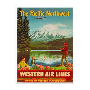 Pósteres de viaje del noroeste del Pacífico, Oregón, Washington, decoración vintage para el hogar (XR868)