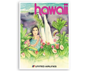 Hawaii Wall Art Print Retro Travel Poster (XR3474)