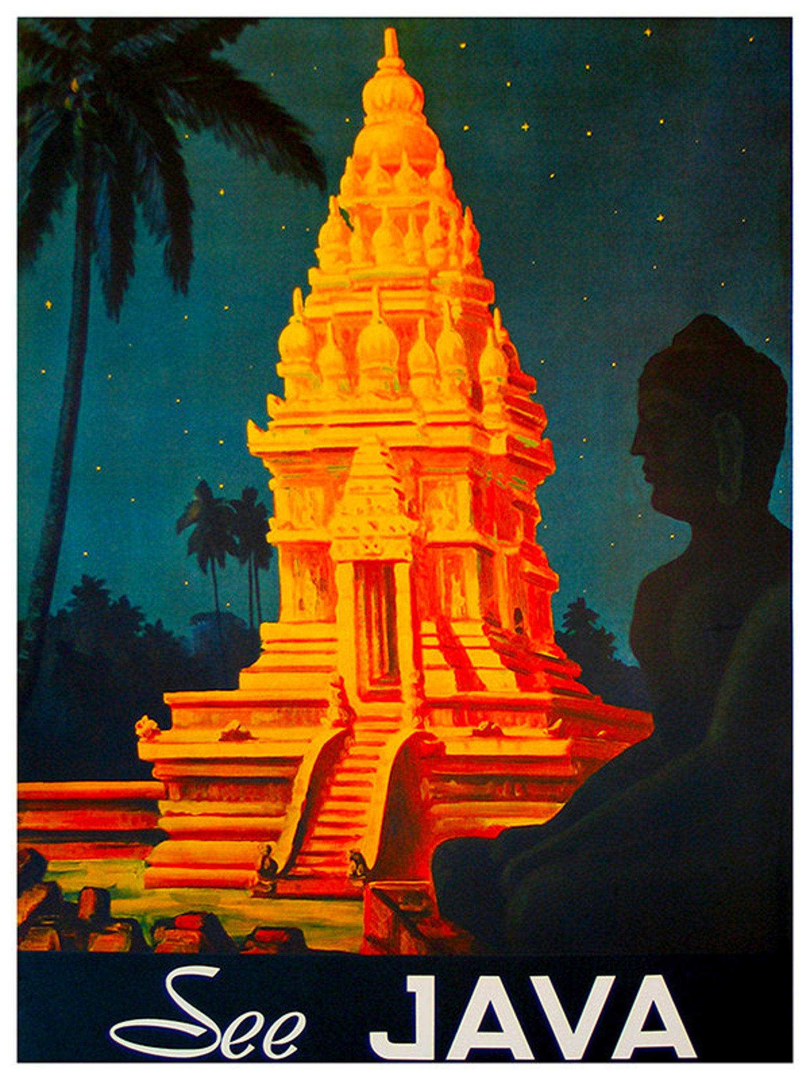 Java Travel Poster Indonesia Decor Wall Art Print ZT267 - Etsy