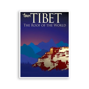 Tibet Travel Poster Tibetan Art Vintage Print Wall Decor (XR4446)
