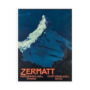 Zermatt Travel Poster Art Print Swiss Wall Decor (XR1495)