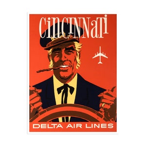 Cartaz de viagem de Cincinnati Ohio, arte impressa, decoração para casa (XR1999)
