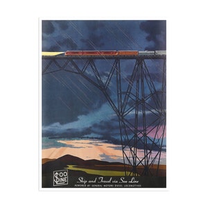 Train Wall Art Travel Poster Railroad Print (XR1719)