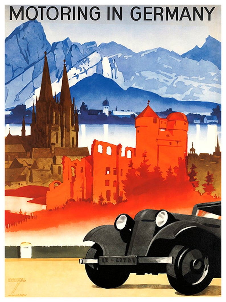German Travel Art Germany Poster Print Vintage Home Decor - Etsy