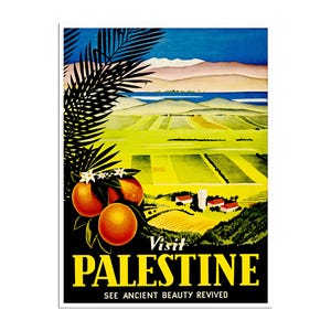 Palestine Travel Poster Palestinian Art Vintage Print (ZT155)a