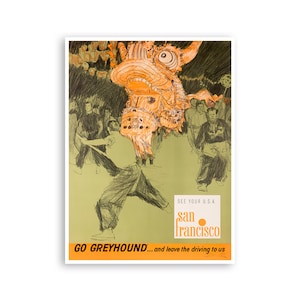 Vintage San Francisco Art SF Travel Poster California Print (XR4159)a