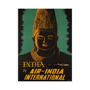 India Travel Poster Statue Wall Art Print Vintage (XR2628)a