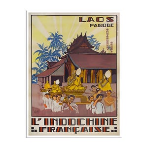 Laos Travel Poster Home Loatian Decor Retro Art Print (XR770)