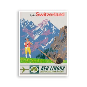 Switzerland Travel Poster Vintage Print Swiss Art Decor (XR3787)