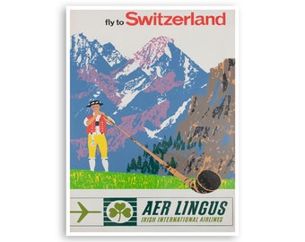 Switzerland Travel Poster Vintage Print Swiss Art Decor (XR3787)