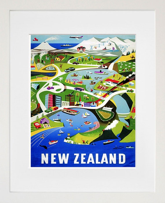 New Zealand Art Vintage Travel Poster Print Home Wall Decor (XR402
