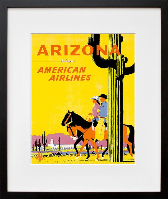 Arizona Art Print Western Vintage Travel Poster (TR107) - Etsy