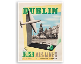 Dublin Ireland Art Travel Poster Irish Decor Wall Print (XR3276)