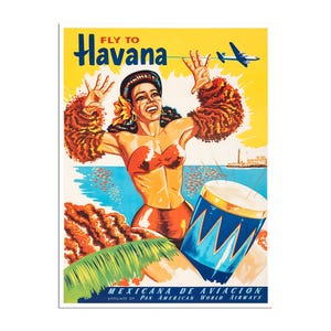Póster de viaje con impresión artística de La Habana, Cuba, decoración vintage para el hogar (XR878)