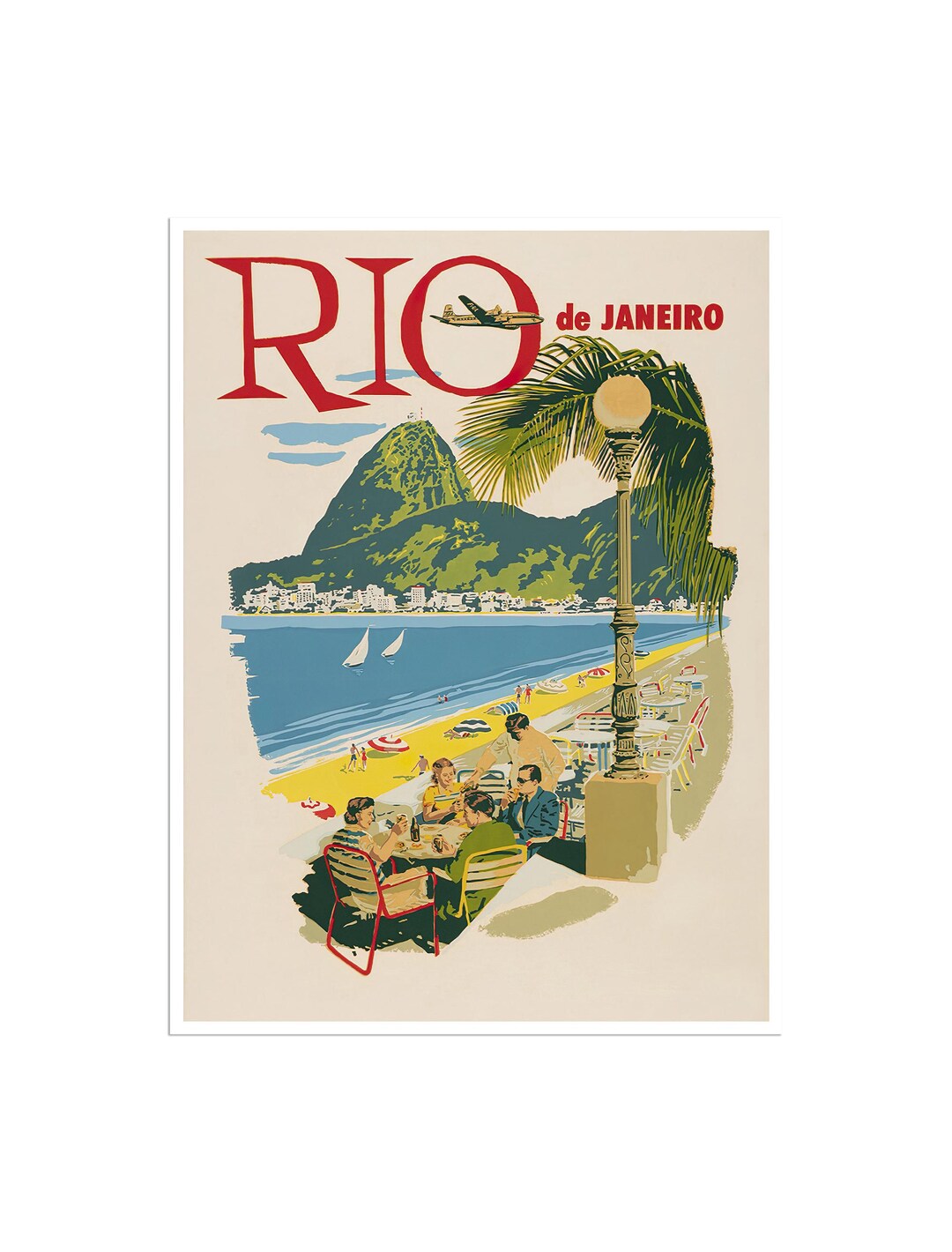 thumbnail image 2 of Rio De Janeiro Guanabara Bay 1930s Vintage Style Travel Poster – 24x36 Repro, Matte Paper 2 of 6