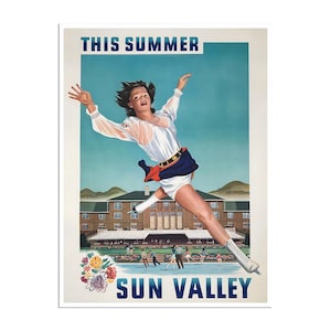 Sun Valley Art Idaho Travel Poster Ice Skating Print (TR85)a