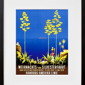Cruise Ship Poster Hamburg America Line Art Print (TR111)a