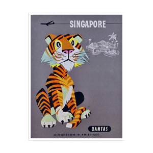 Singapore Art Travel Poster Vintage Asian Print (XR2009)a