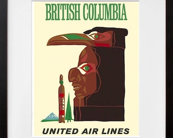 BC British Columbia Canada Gift Art Print Travel Poster Vintage Home Decor (XR1444)