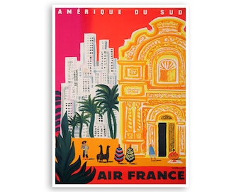 Zuid-Amerika kunst reizen poster retro print (XR3400)