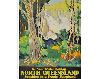 North Queensland Poster Australia Art Vintage Travel Print Australian Decor (XR3240)