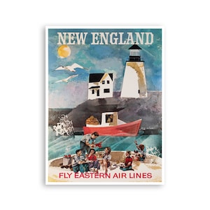 New England Travel Art Vintage Poster Print (XR3671)