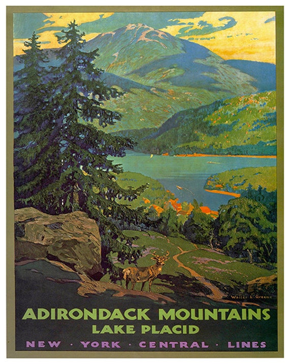 Adirondacks Travel Poster' Print