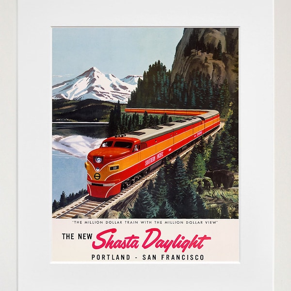 Portland Travel Poster San Francisco Train Art Print Vintage Home Decor (ZT212)