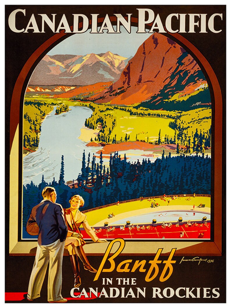 Art Canada Poster Travel Print Vintage Banff Home Decor Etsy Canada