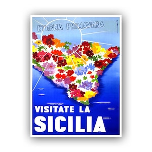 Sicily Art Italy Travel Poster Vintage Print (XR1012)