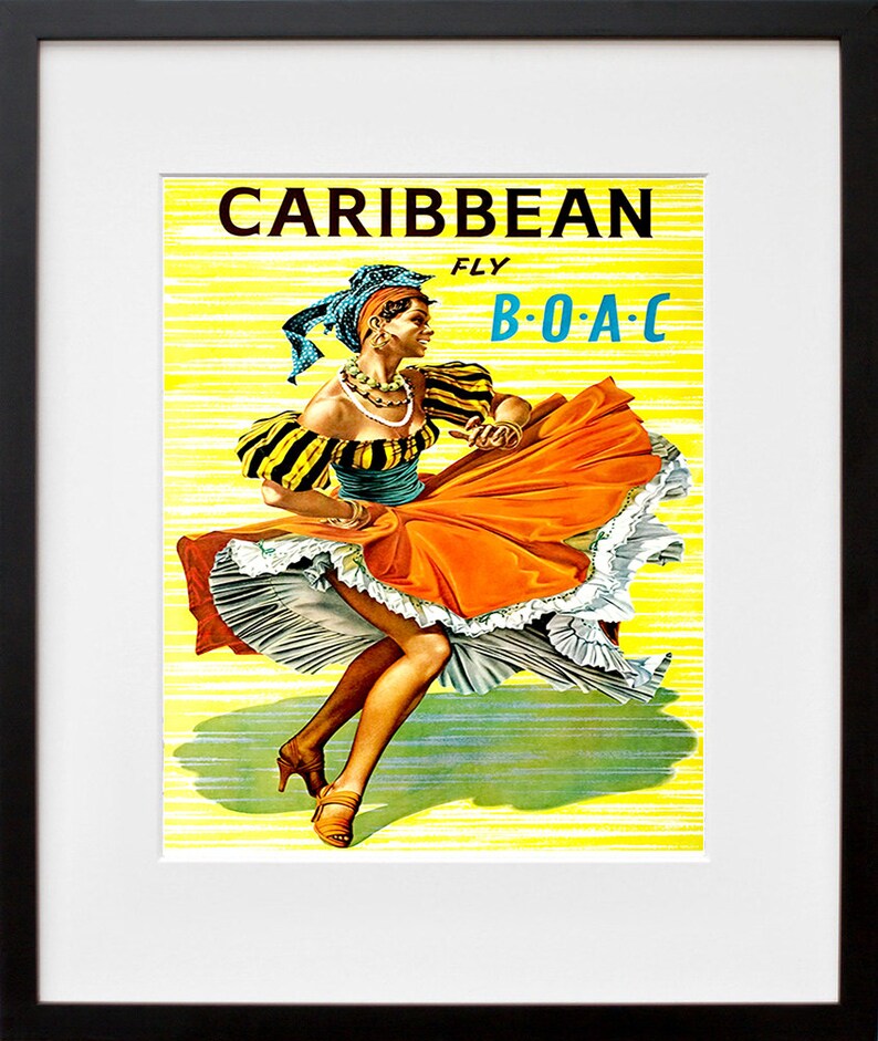 Caribbean Art Print Travel Poster Home Decor ZT305 image 1