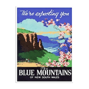 Blue Mountains Art New South Wales Print Australia Travel Poster (XR362)a
