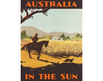 Travel Poster Australia Art Print Vintage Australian Home Decor (XR2126)