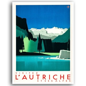 Austria Travel Poster The Alps Art Austrian Print (XR795)a