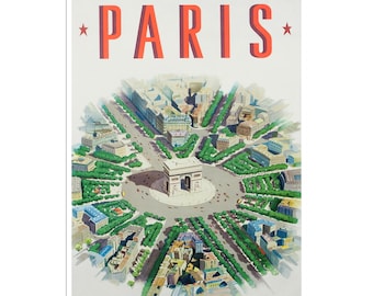 Póster de viaje artístico de París, Francia, impresión vintage (ZT225)