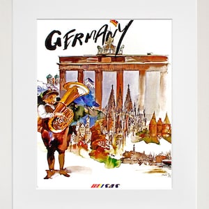 Reise Poster Kunst Fluggesellschaft Deutschland-Druck (TR39)