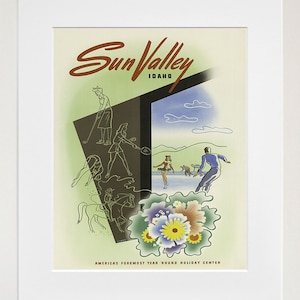 Sun Valley Art Resort Print Idaho Travel Poster (TR106)a