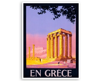 Greece Travel Poster Greek Art Print (ZT252)a