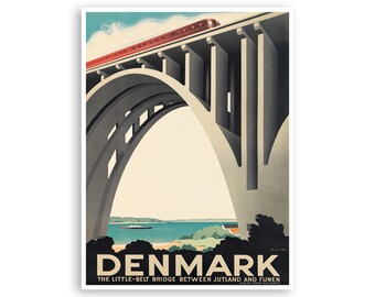 Denmark Vintage Art Danish Print Travel Poster (XR4055)