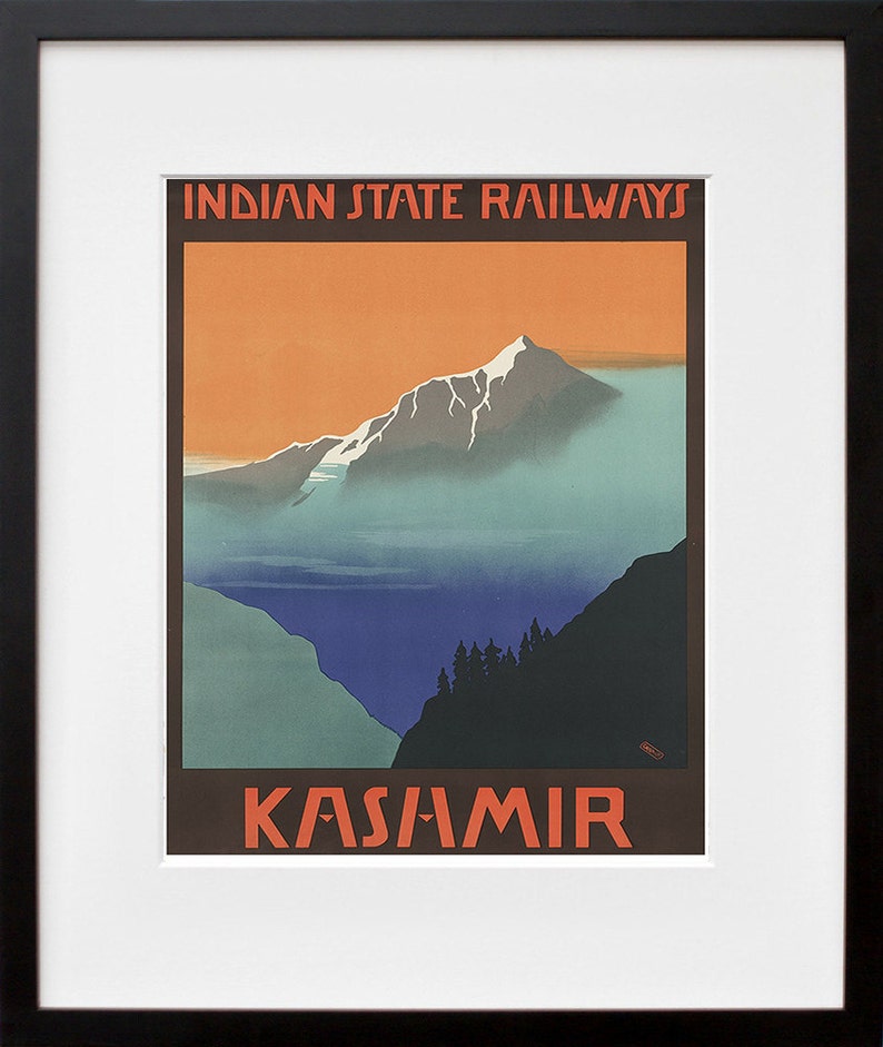 Travel Art Kashmir India Poster Vintage Print Wall Decor Etsy