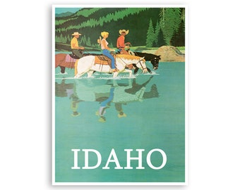 Idaho Art Vintage Travel Poster Print (XR3122)a