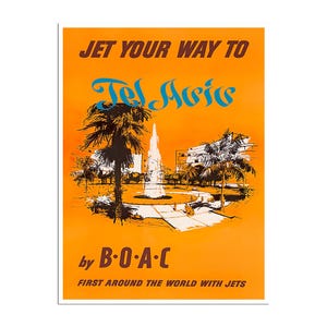 Tel Aviv Art Israel Travel Poster Print Wall Decor (XR1428)