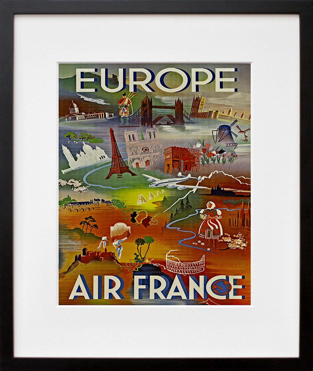 Europe Travel Poster Art Tourism Print TR33 Etsy