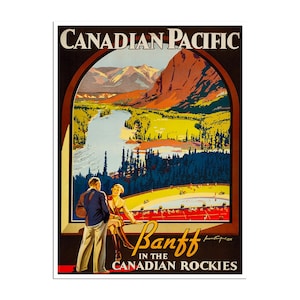 Art Canada Poster Travel Print Vintage Banff Home Decor (ZT111)
