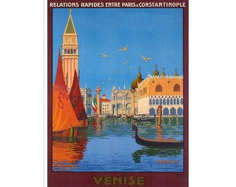Póster de viaje de Venecia, Italia, impresión vintage para decoración del hogar (XR2635)